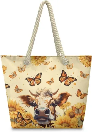 Hemp Rope Tote Bag for Women Men Lightweight Reusable Shopping Bags with Portable Handle Beach Travel Work Handbag