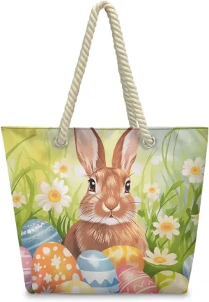 Hemp Rope Tote Bag for Women Men Lightweight Reusable Shopping Bags with Portable Handle Beach Travel Work Handbag