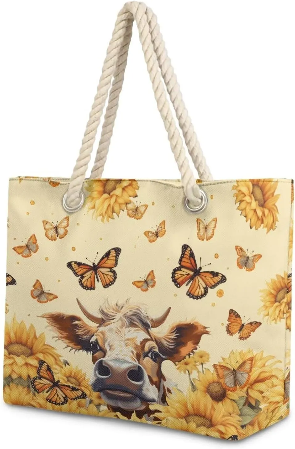 Hemp Rope Tote Bag for Women Men Lightweight Reusable Shopping Bags with Portable Handle Beach Travel Work Handbag