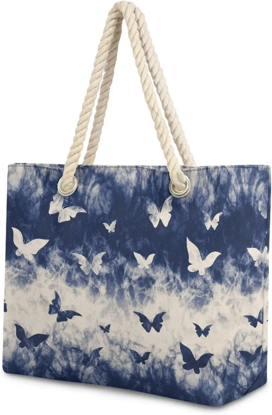 Hemp Rope Tote Bag for Women Men Lightweight Reusable Shopping Bags with Portable Handle Beach Travel Work Handbag