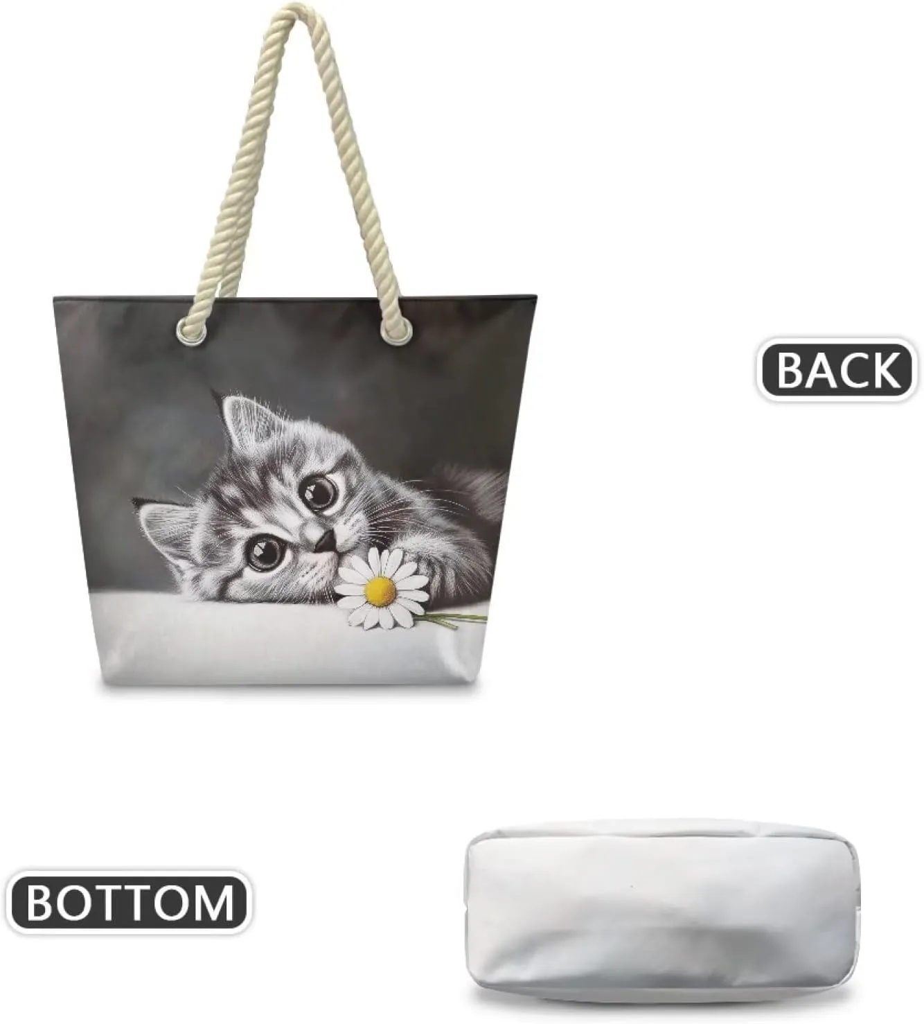Hemp Rope Tote Bag for Women Men Lightweight Reusable Shopping Bags with Portable Handle Beach Travel Work Handbag