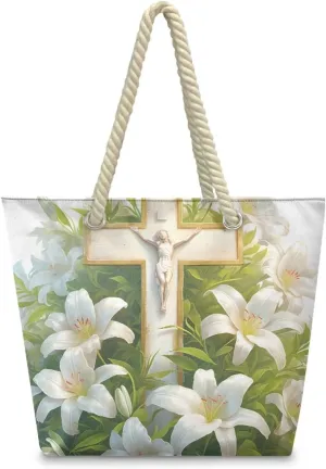 Hemp Rope Tote Bag for Women Men Lightweight Reusable Shopping Bags with Portable Handle Beach Travel Work Handbag