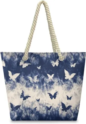 Hemp Rope Tote Bag for Women Men Lightweight Reusable Shopping Bags with Portable Handle Beach Travel Work Handbag