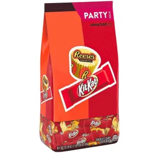 Hershey’s Reese’s Peanut Butter Cups & KitKat Chocolate Candy Assortment - (Pack of 128) - Perfect for Candy Buffets, Loot Bag Fillers, Snacking, and More