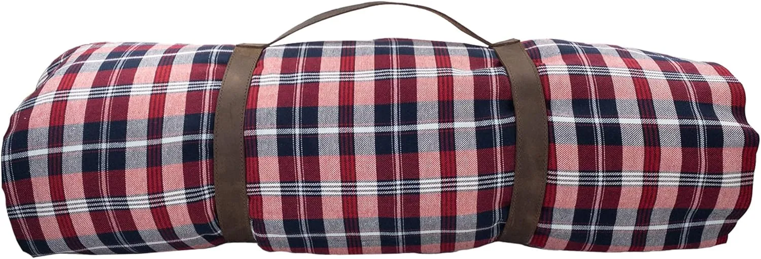 Hide & Drink, Blanket Carrier with Adjustable Straps, Carry Strap for Camping Travel Accessory, Full Grain Leather, Handmade
