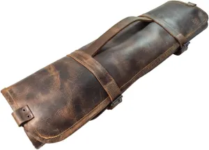 Hide & Drink, Chef's Knife Roll Bag (8 Pockets), Portable Knife Organizer, Cooking Accessories, Travel Bag, Full Grain Leather, Handmade