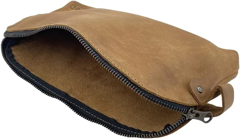 Hide & Drink, Large Rustic All Purpose Dopp Kit Utility Bag for Cords & Chargers, Travel Bag, Multi-Purpose Bag, Full Grain Leather, Handmade