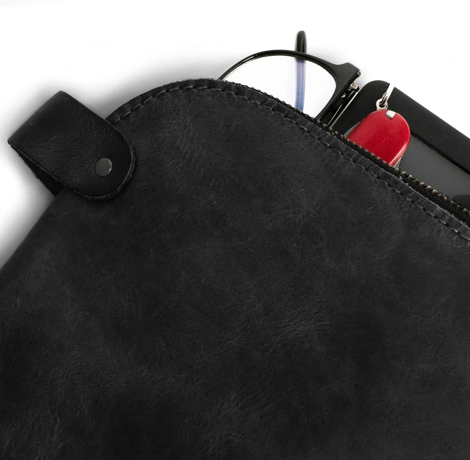 Hide & Drink, Large Rustic All Purpose Dopp Kit Utility Bag for Cords & Chargers, Travel Bag, Multi-Purpose Bag, Full Grain Leather, Handmade