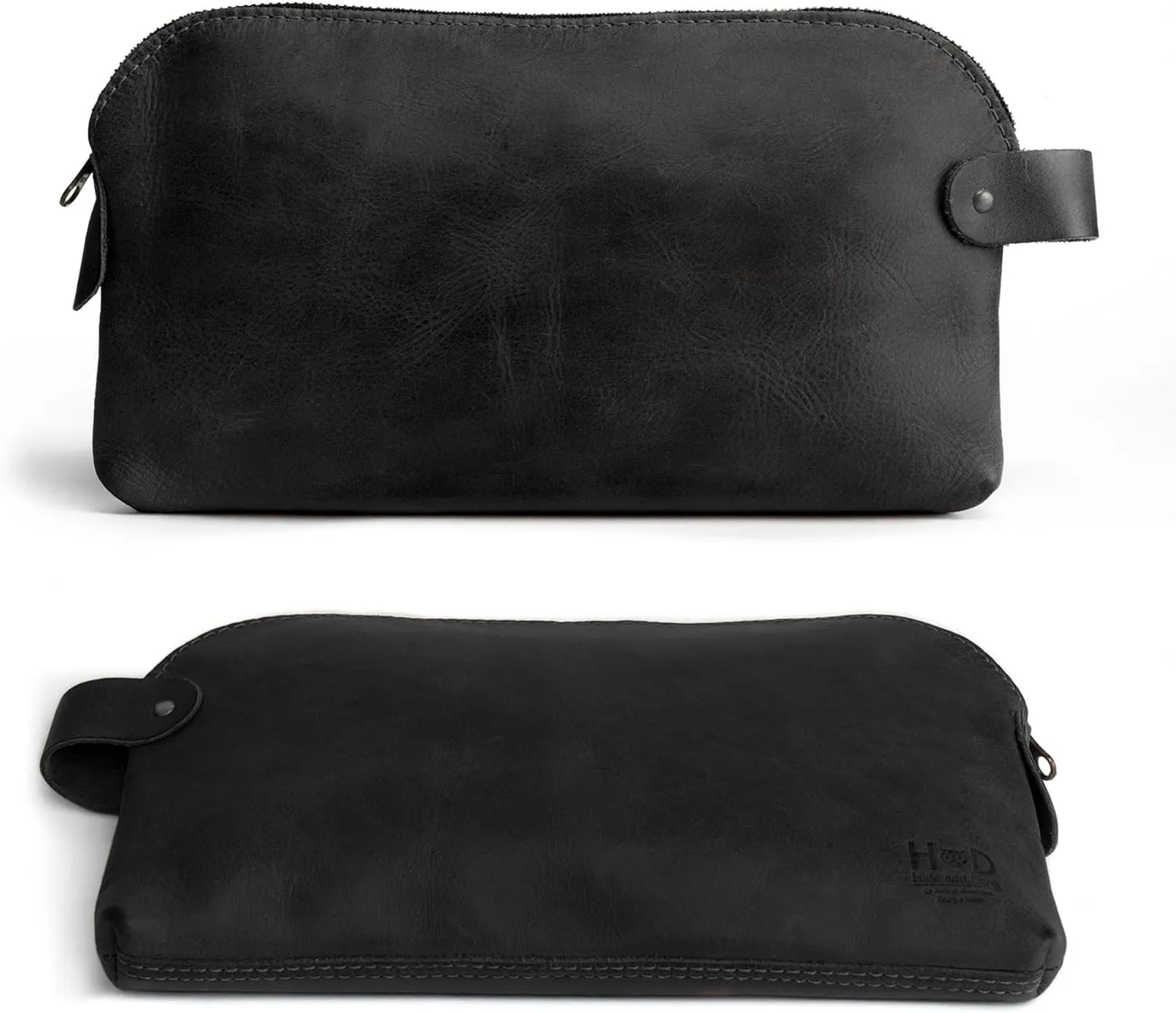Hide & Drink, Large Rustic All Purpose Dopp Kit Utility Bag for Cords & Chargers, Travel Bag, Multi-Purpose Bag, Full Grain Leather, Handmade