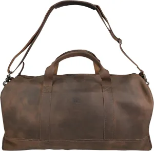 Hide & Drink, Luggage Duffle Bag with Shoulder Strap, Travel Overnight Bag, Handmade from Full Grain Leather - Bourbon Brown