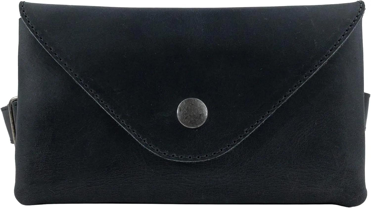 Hide & Drink, Waist Pouch, Fanny Pack, Medieval Bag, Vintage Purse, Phone Holder Cable Case, Easy Travel for Digital Nomads, Full Grain Leather, Handmade, Charcoal Black
