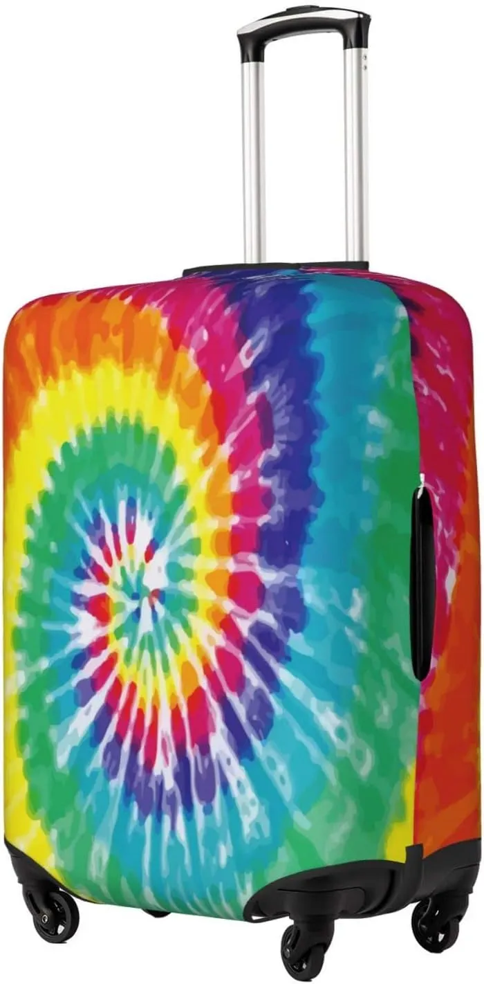 Highly Elastic Spandex Suitcase Cover Luggage Cover Protector Large Fits 25 to 28 Inch Tie Dye Rainbow Colorful Prints