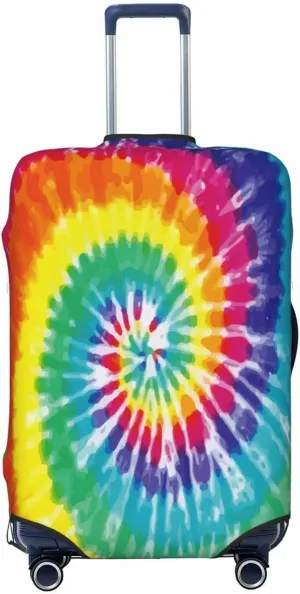 Highly Elastic Spandex Suitcase Cover Luggage Cover Protector Large Fits 25 to 28 Inch Tie Dye Rainbow Colorful Prints