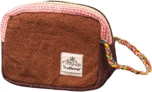Himalayan Hemp Toiletry Kit, Brown – Durable Travel Organizer Pouch, Compact Water-Resistant Wash Bag