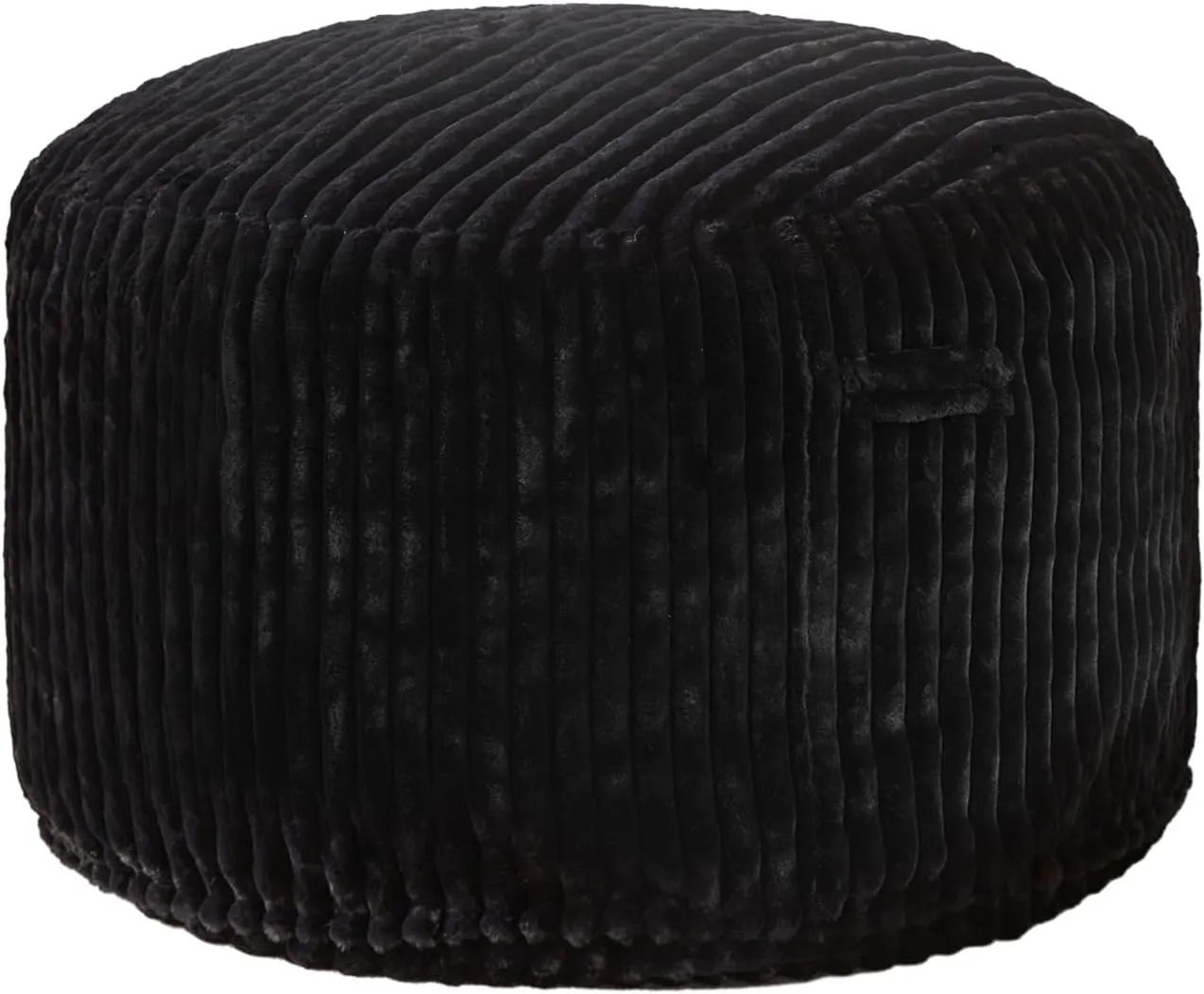 Hobestluk Bean Bag Chairs 2.5FT Bean Bag Chair with Memory Foam Filled & Stripe Plush Cover Small Bean Bag Chairs for Playroom, Living Room, Bedroom (Black)