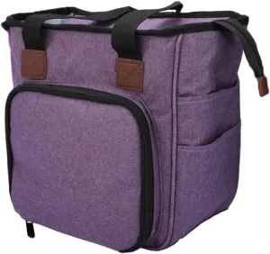 Hohopeti Yarn Storage Organizer Bag Shoulder Storage Bag for Crocheting Knitting Large Capacity Shoulder Yarn Bag Hand Woven Bag Multi-Compartment Woolen Yarn Storage Bag
