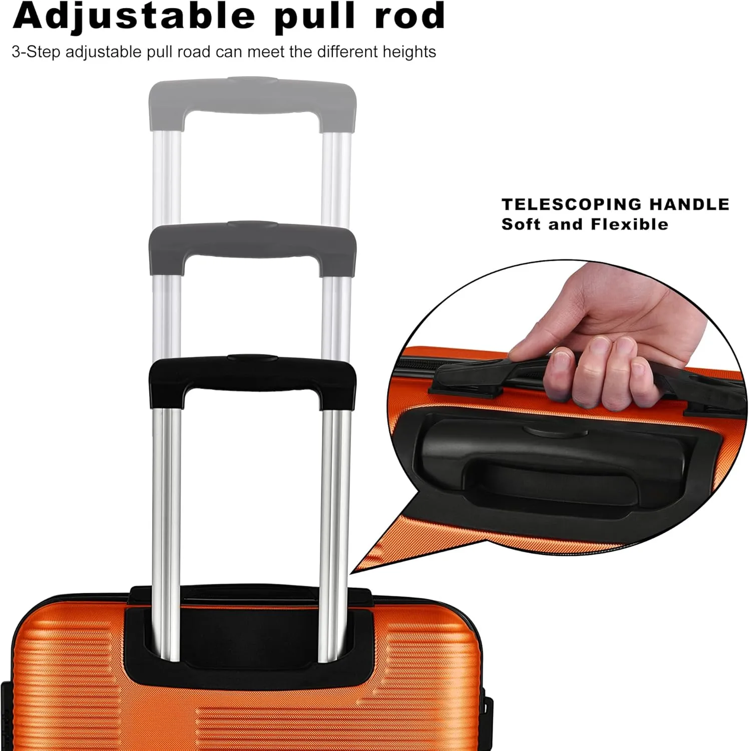 HOUAGI Luggage Sets ABS Hardshell 3pcs Clearance Luggage Hardside Lightweight Suitcase sets Spinner Wheels Suitcase with TSA Lock 20in/24in/28in