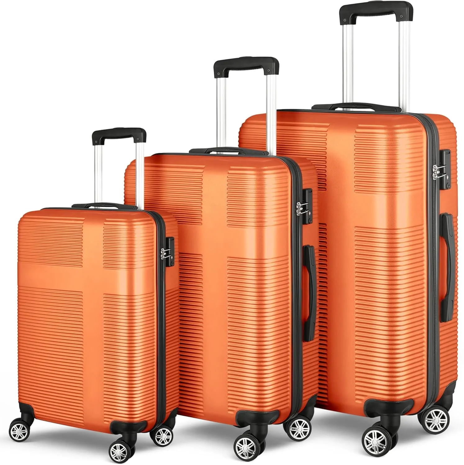 HOUAGI Luggage Sets ABS Hardshell 3pcs Clearance Luggage Hardside Lightweight Suitcase sets Spinner Wheels Suitcase with TSA Lock 20in/24in/28in