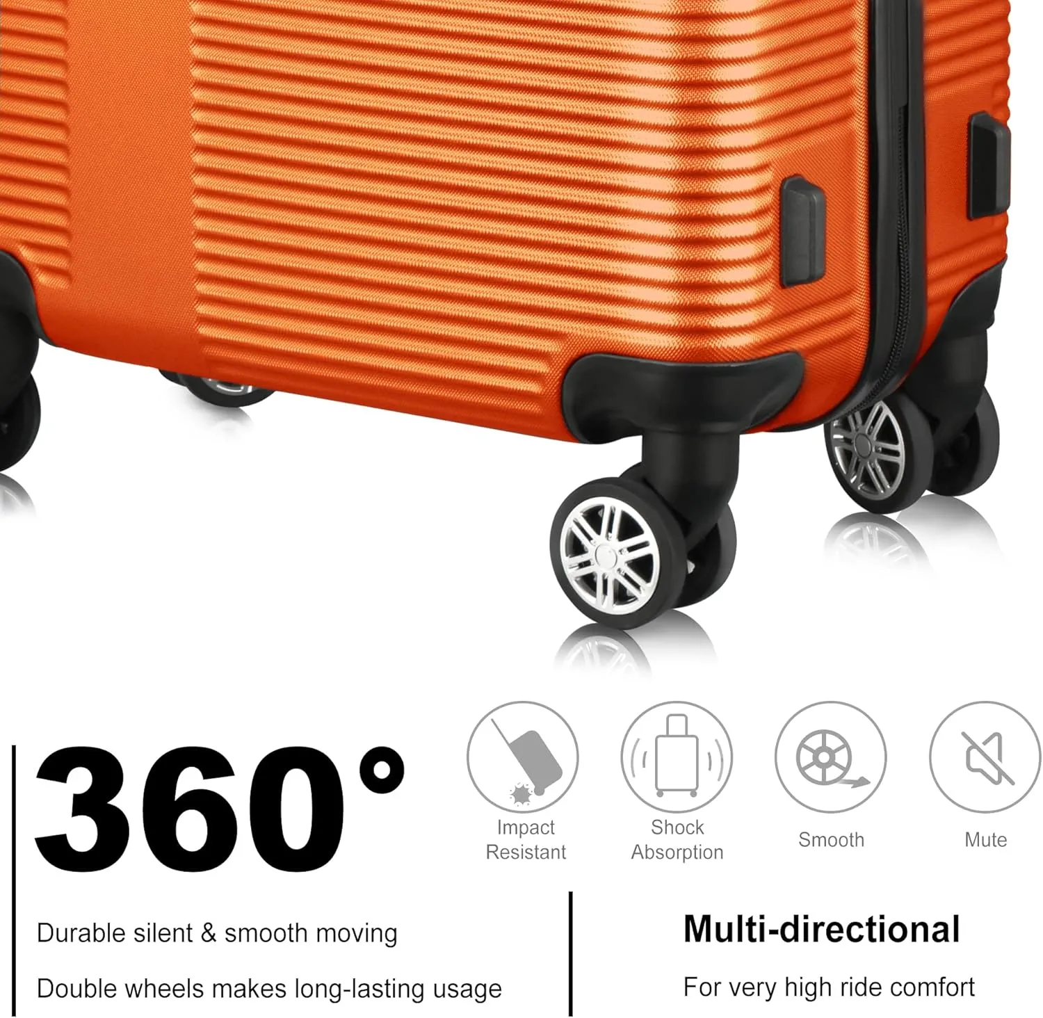 HOUAGI Luggage Sets ABS Hardshell 3pcs Clearance Luggage Hardside Lightweight Suitcase sets Spinner Wheels Suitcase with TSA Lock 20in/24in/28in