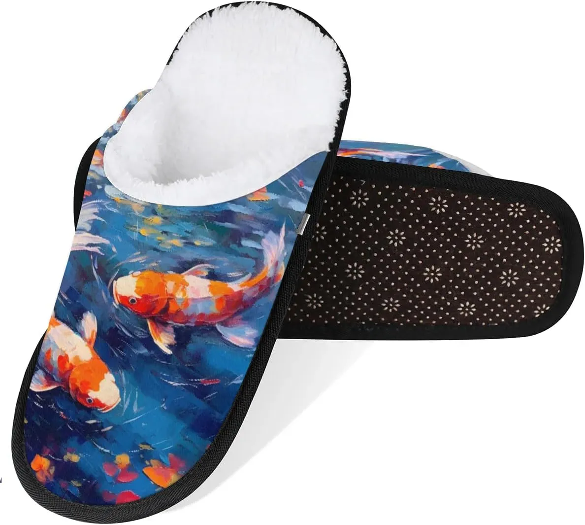 House Slippers for Women Men Cozy Slippers with Non-slip Sole Indoor House Shoes Warm Plush Slippers for Home Bedroom Travel