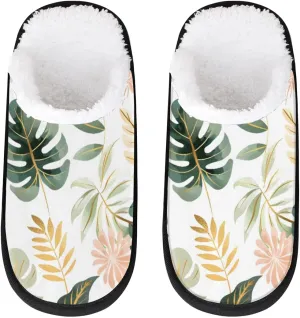 House Slippers for Women Men Cozy Slippers with Non-slip Sole Indoor House Shoes Warm Plush Slippers for Home Bedroom Travel