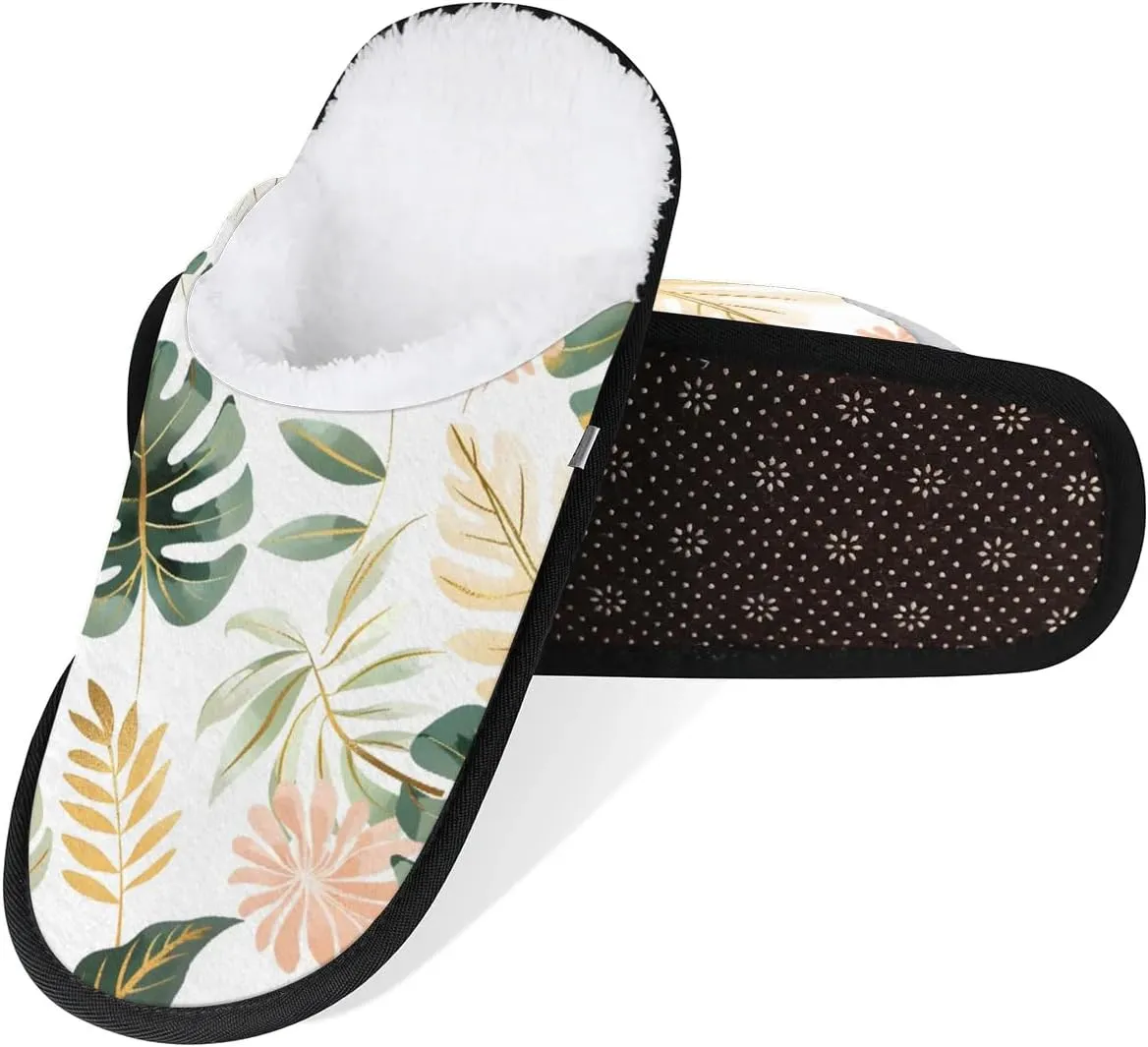 House Slippers for Women Men Cozy Slippers with Non-slip Sole Indoor House Shoes Warm Plush Slippers for Home Bedroom Travel