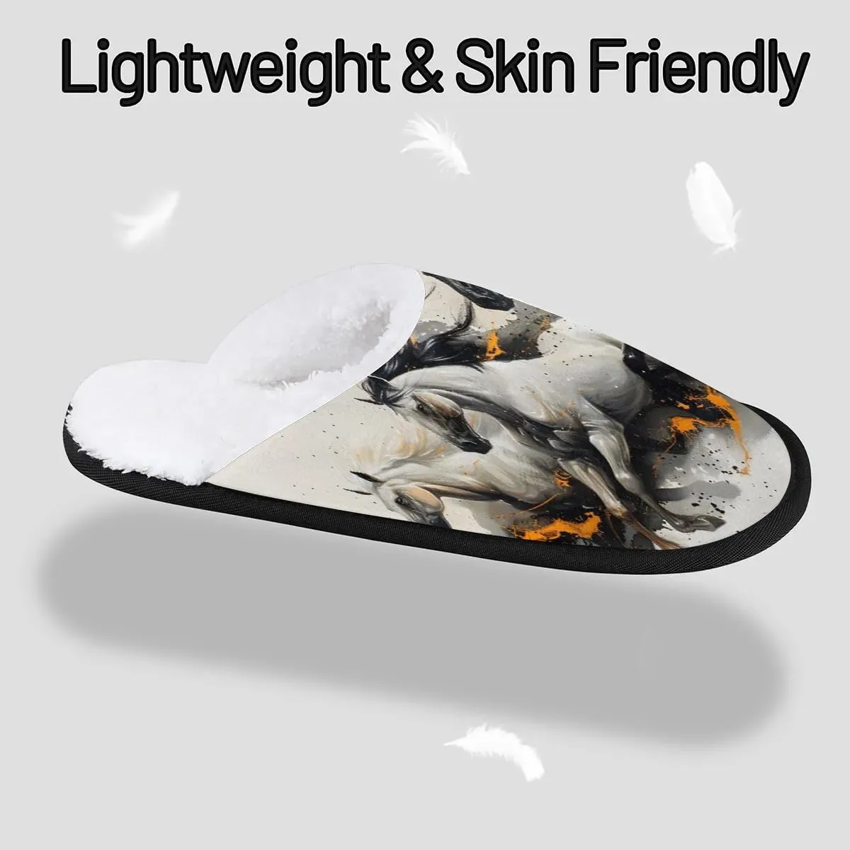 House Slippers for Women Men Cozy Slippers with Non-slip Sole Indoor House Shoes Warm Plush Slippers for Home Bedroom Travel