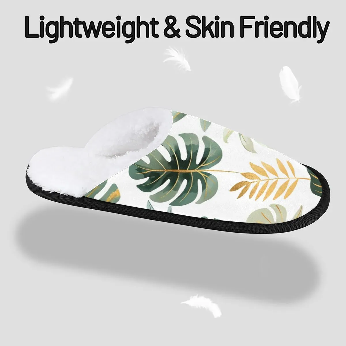 House Slippers for Women Men Cozy Slippers with Non-slip Sole Indoor House Shoes Warm Plush Slippers for Home Bedroom Travel