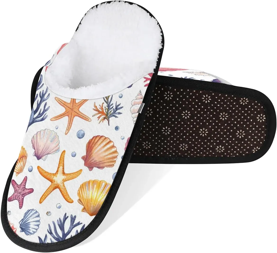 House Slippers for Women Men Cozy Slippers with Non-slip Sole Indoor House Shoes Warm Plush Slippers for Home Bedroom Travel