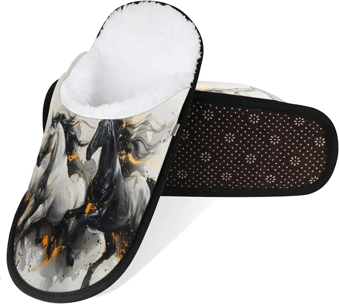 House Slippers for Women Men Cozy Slippers with Non-slip Sole Indoor House Shoes Warm Plush Slippers for Home Bedroom Travel