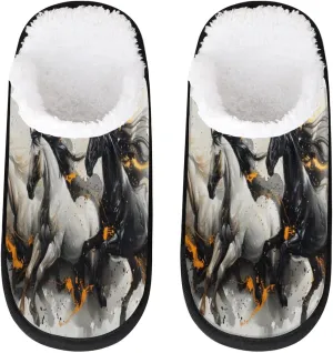 House Slippers for Women Men Cozy Slippers with Non-slip Sole Indoor House Shoes Warm Plush Slippers for Home Bedroom Travel