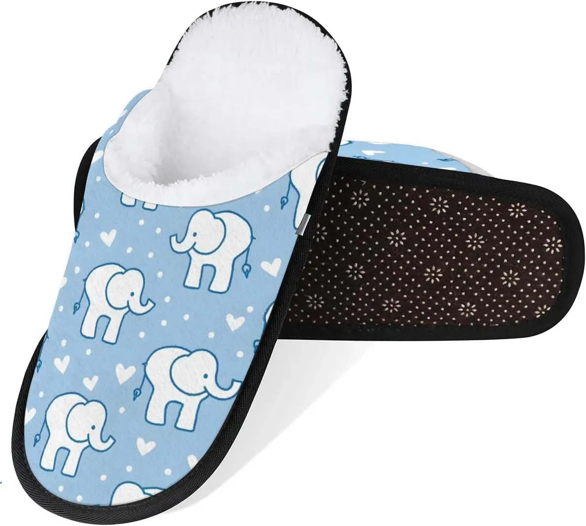 House Slippers for Women Men Cozy Slippers with Non-slip Sole Indoor House Shoes Warm Plush Slippers for Home Bedroom Travel