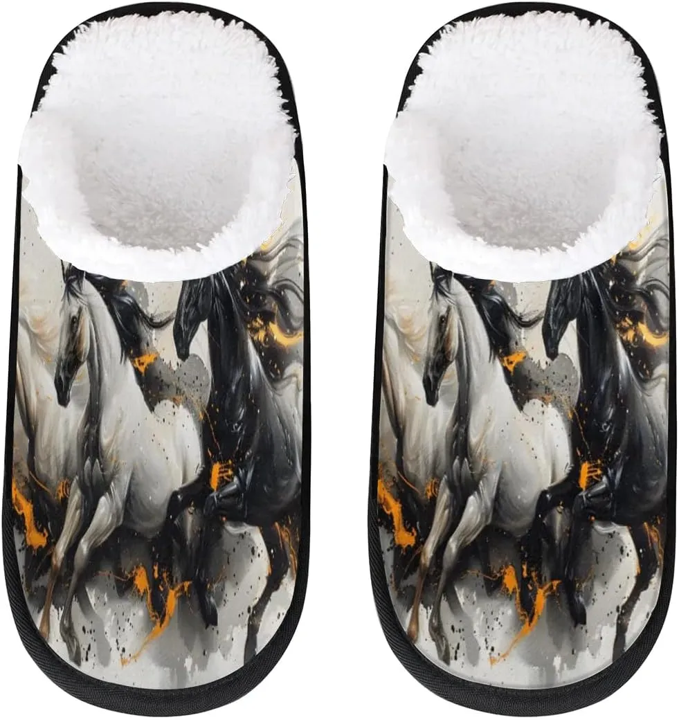 House Slippers for Women Men Cozy Slippers with Non-slip Sole Indoor House Shoes Warm Plush Slippers for Home Bedroom Travel