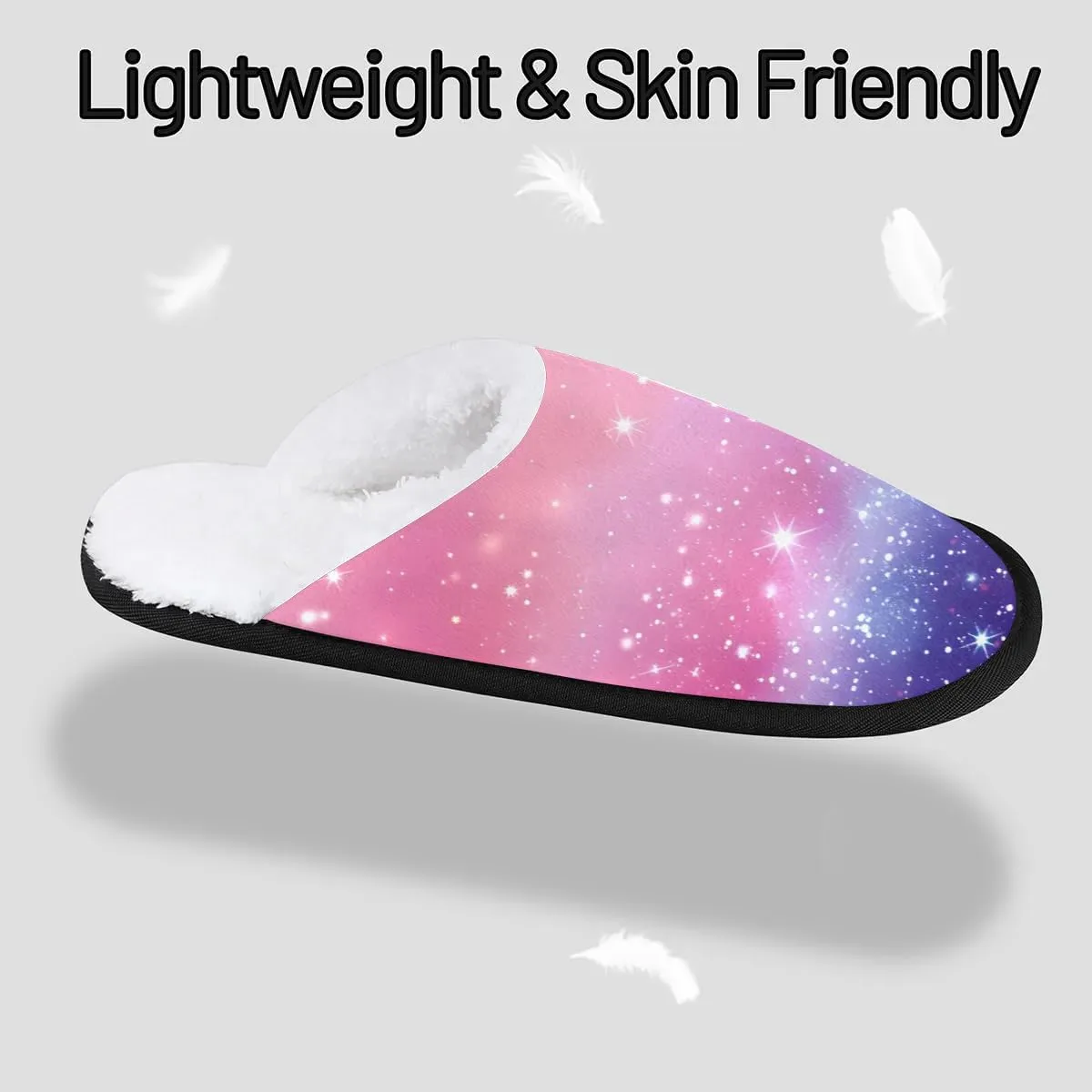 House Slippers for Women Men Cozy Slippers with Non-slip Sole Indoor House Shoes Warm Plush Slippers for Home Bedroom Travel