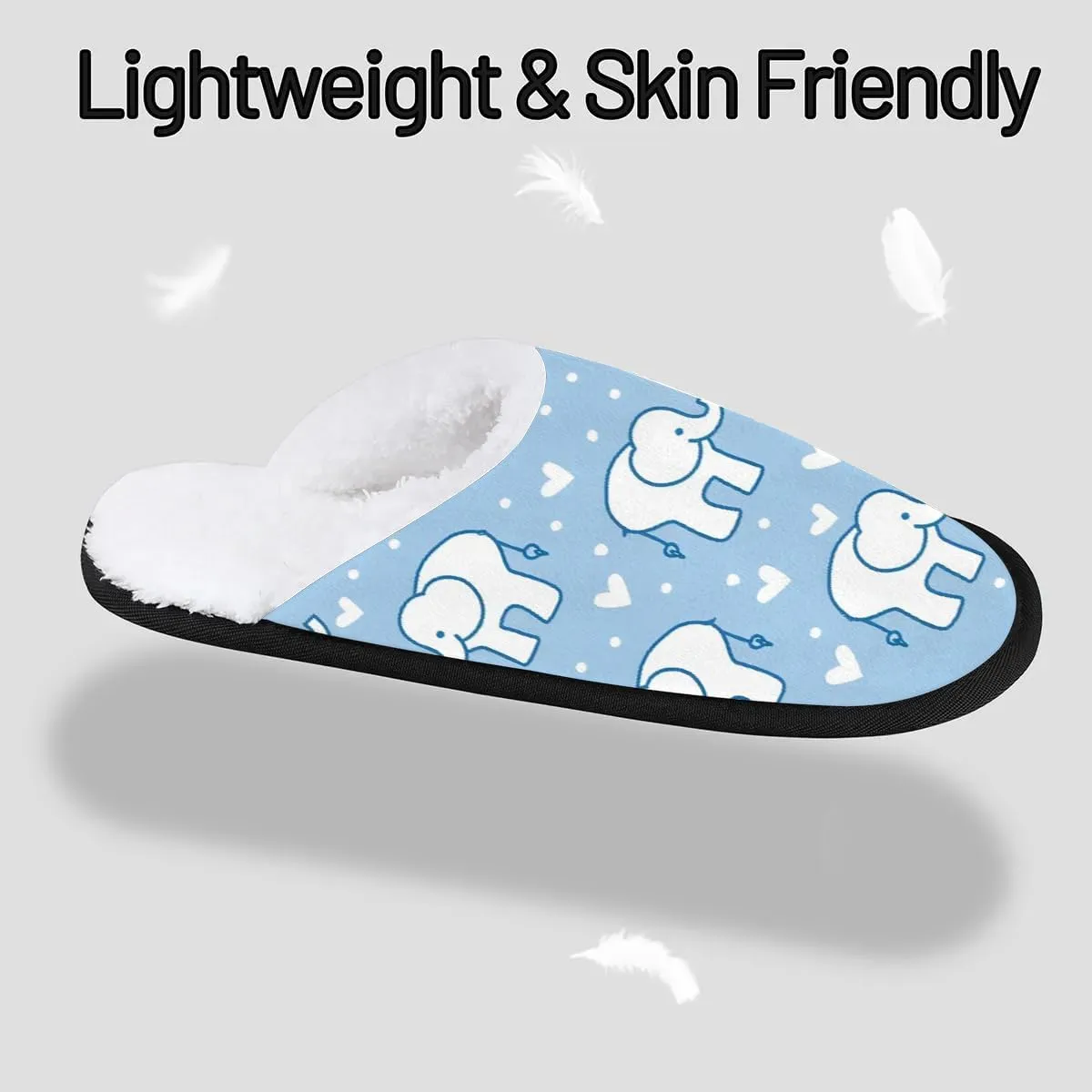House Slippers for Women Men Cozy Slippers with Non-slip Sole Indoor House Shoes Warm Plush Slippers for Home Bedroom Travel