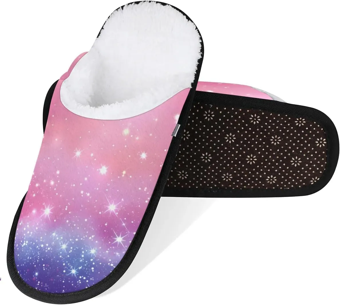 House Slippers for Women Men Cozy Slippers with Non-slip Sole Indoor House Shoes Warm Plush Slippers for Home Bedroom Travel