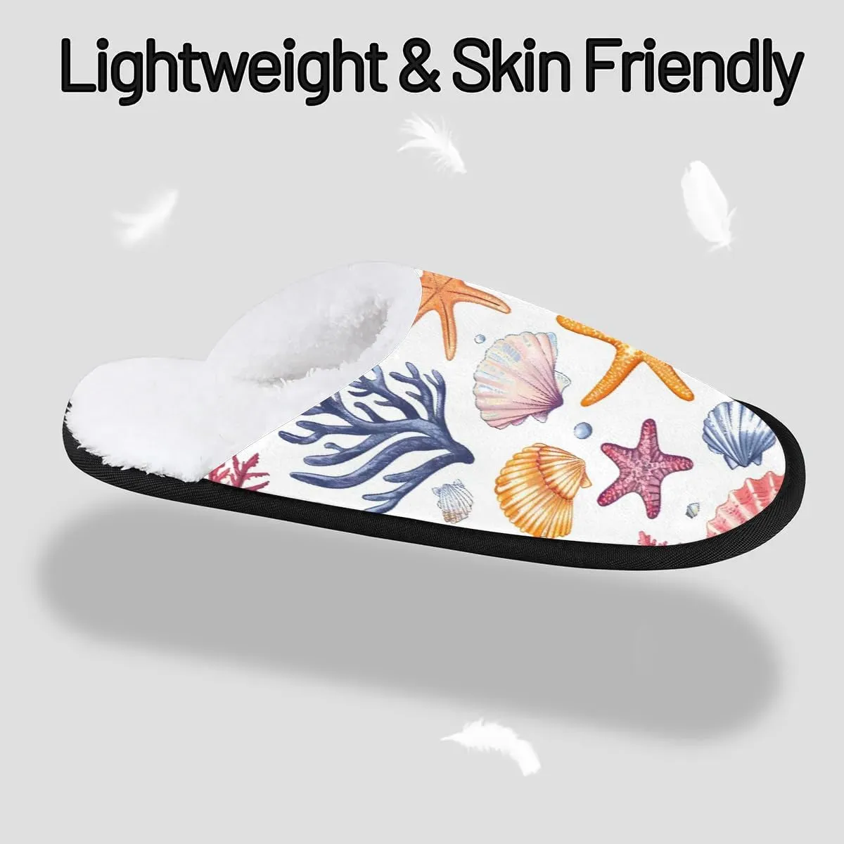 House Slippers for Women Men Cozy Slippers with Non-slip Sole Indoor House Shoes Warm Plush Slippers for Home Bedroom Travel