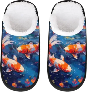 House Slippers for Women Men Cozy Slippers with Non-slip Sole Indoor House Shoes Warm Plush Slippers for Home Bedroom Travel