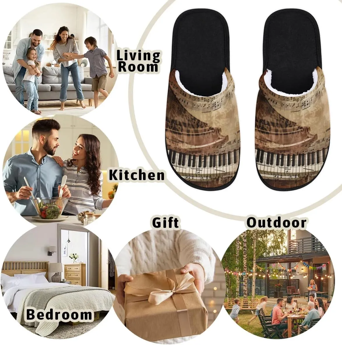 House Slippers for Women Men Soft Cozy Non Slip Lightweight Winter House Shoes for Indoor Outdoor