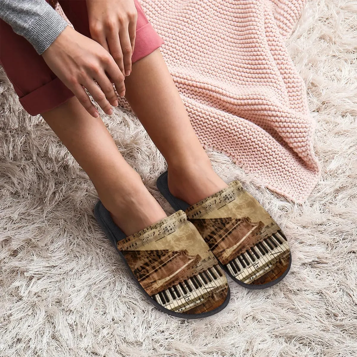 House Slippers for Women Men Soft Cozy Non Slip Lightweight Winter House Shoes for Indoor Outdoor