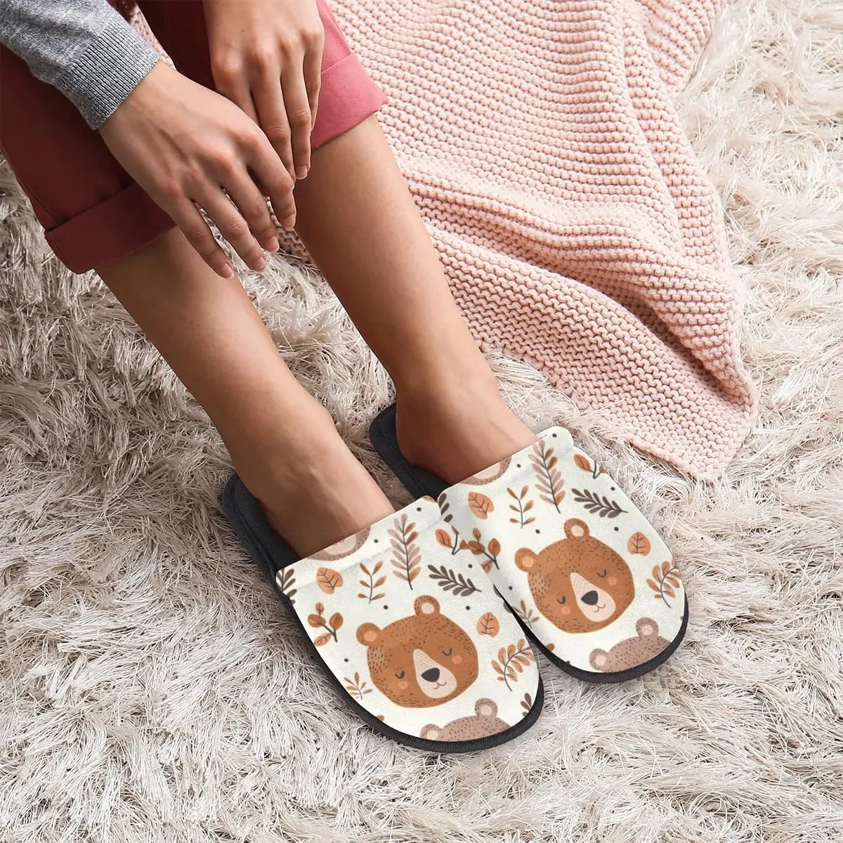 House Slippers for Women Men Soft Cozy Non Slip Lightweight Winter House Shoes for Indoor Outdoor