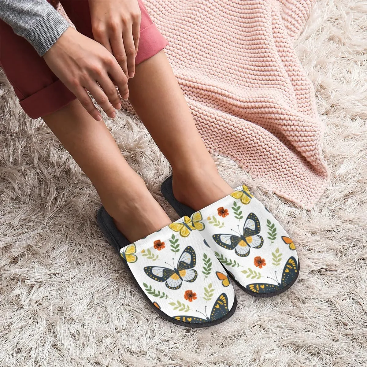 House Slippers for Women Men Soft Cozy Non Slip Lightweight Winter House Shoes for Indoor Outdoor
