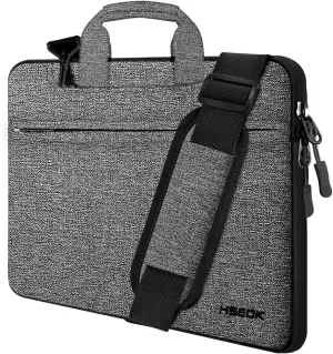 Hseok Laptop Shoulder Bag 15 15.6 16 Inch Briefcase, Compatible MacBook Pro 16 inch 2025-2019 M4 M3 M2 M1, Mac 15.4", XPS 15 and Most 15-16 inch Notebooks, Spill-Resistant Handbag,Dark Gray & Black