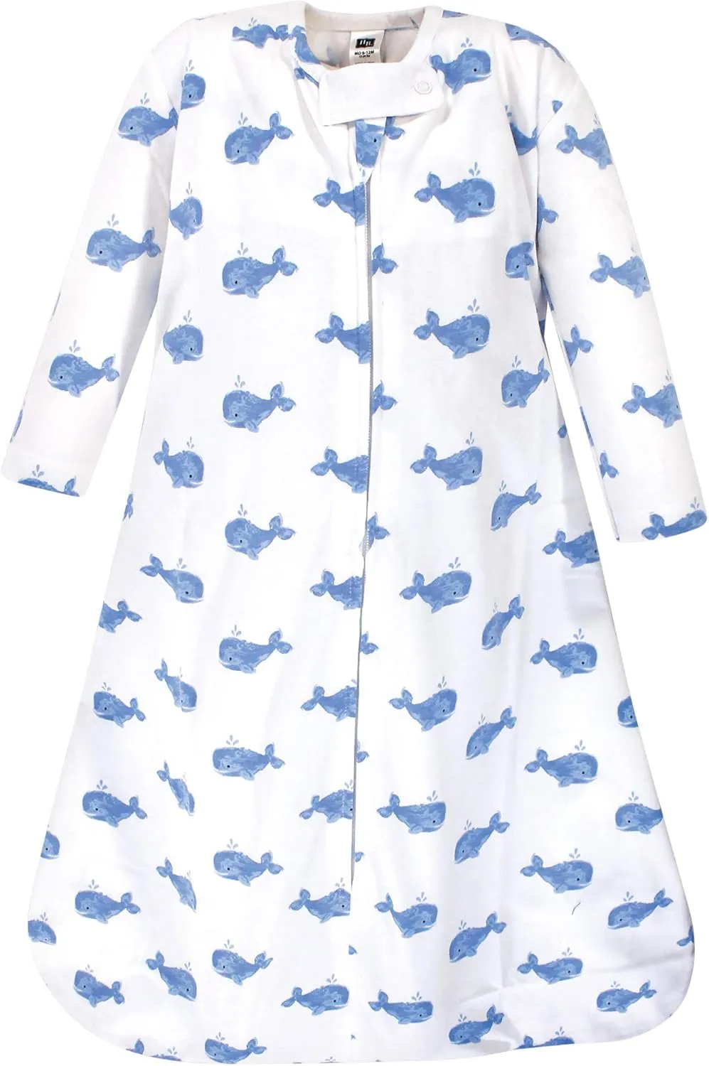 Hudson Baby Unisex Baby Long Sleeve Cotton Jersey Sleeping Bag, Blue Whale, 18-24 Months