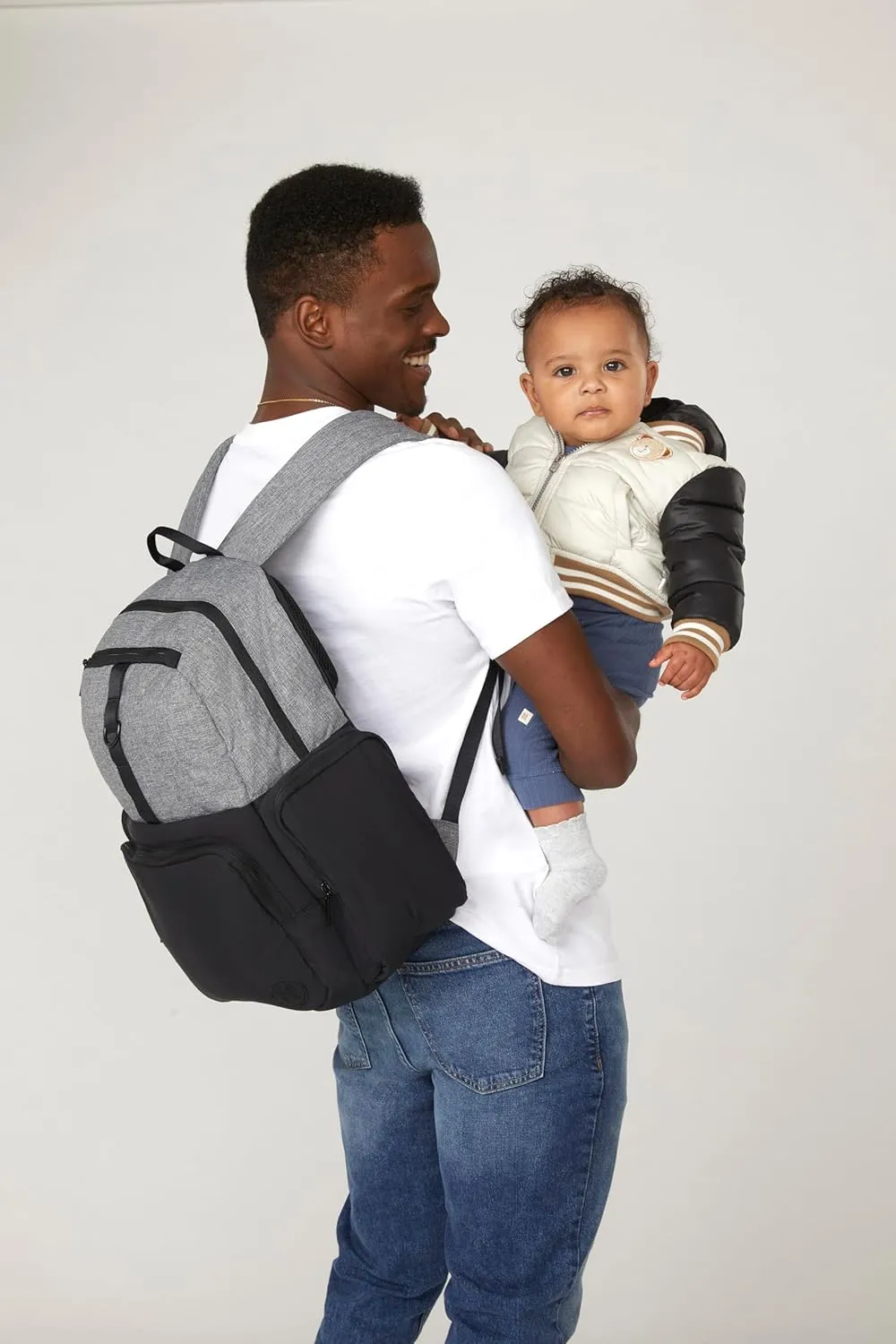 Huggies Day Pack Diaper Backpack, Dark Grey Heather/Black, One Size