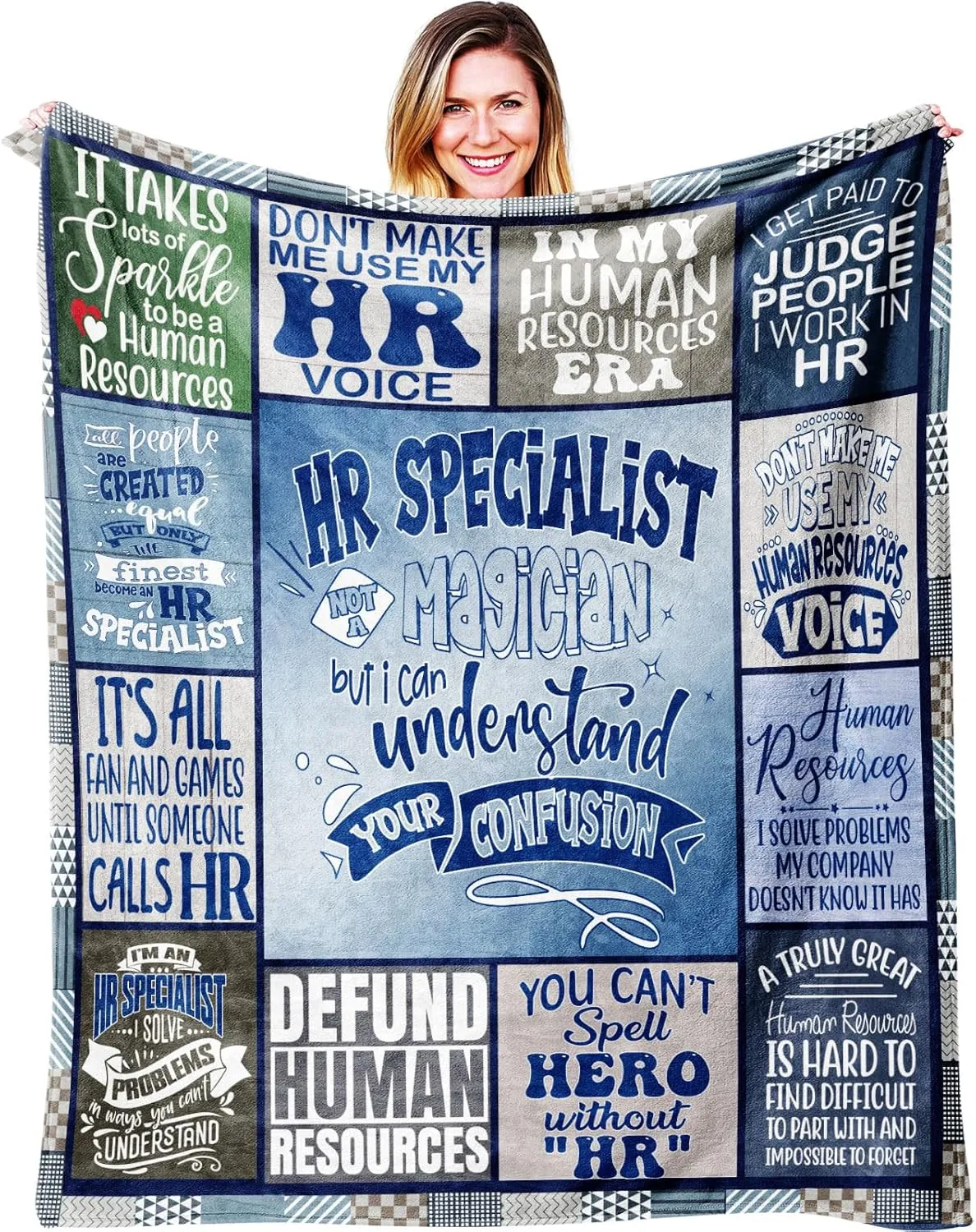 Human Resources Gifts, HR Blanket, HR Gifts for Women Men, Human Resources Professional Day Gifts for Coworkers Retirement Gift, HR Gifts Blanket