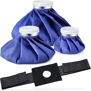 Ice Bags for Injuries Reusable: Ohuhu 3 Packs Ice Cold Packs with Wrap Ice Bag Hot Water Hot & Cold Therapy Pain Relief for Knee Leg Injury No-Leak Waterproof Ice Bags 3 Sizes 6"/9"/11", Blue