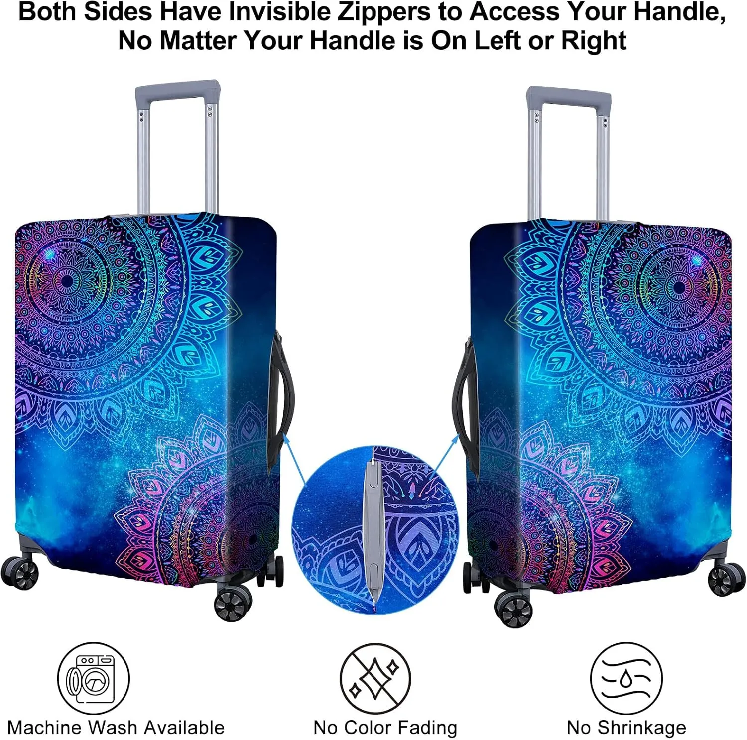 ICOSY Luggage Suitcase Covers for Luggage, Elastic Luggage Cover Protector Anti-Scratch Travel Suitcase Cover Fits 18-32 Inch Luggage, Blue