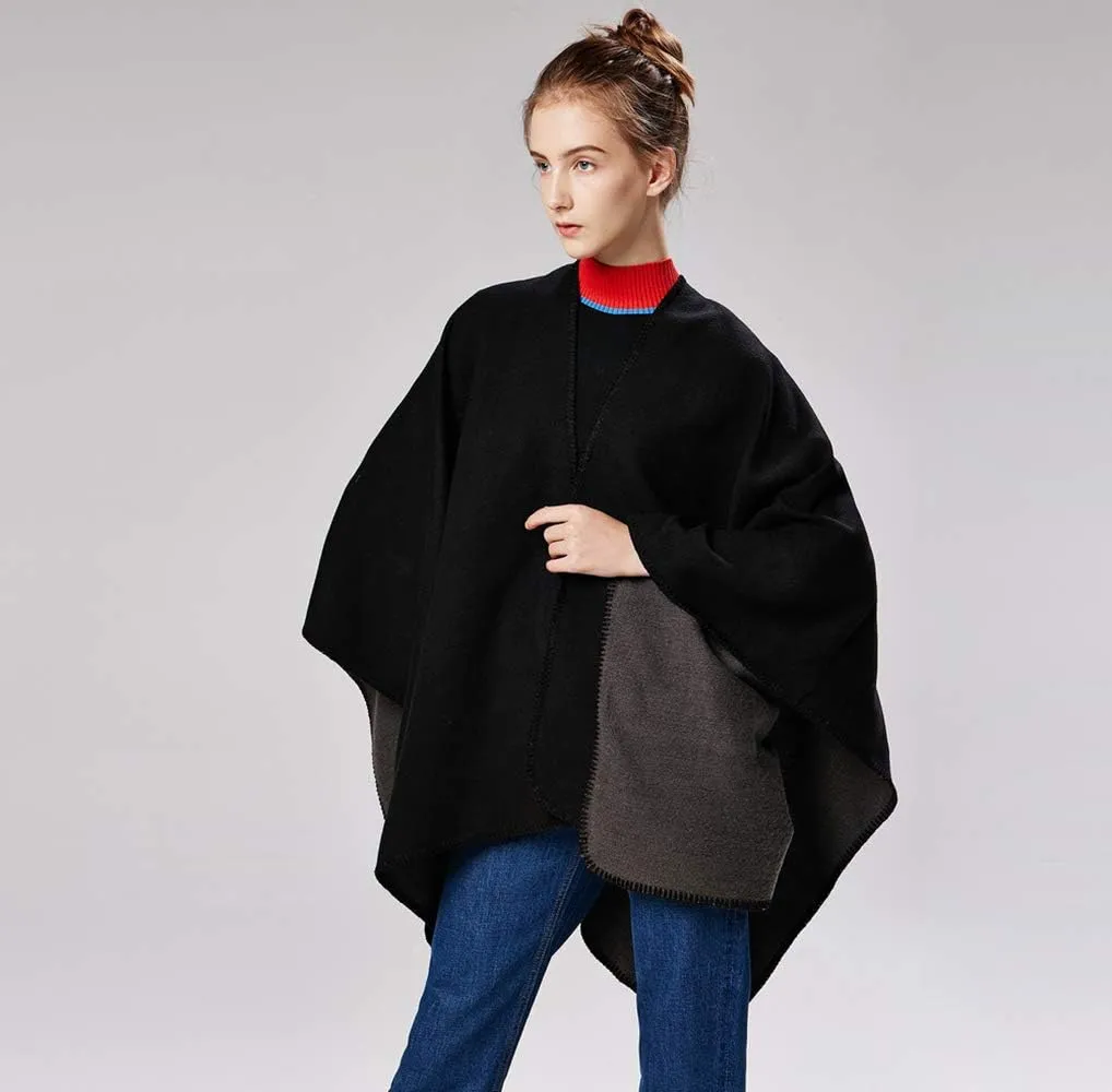Immerguter Women's Shawl Wraps Sweater Poncho Cape for Fall Winter