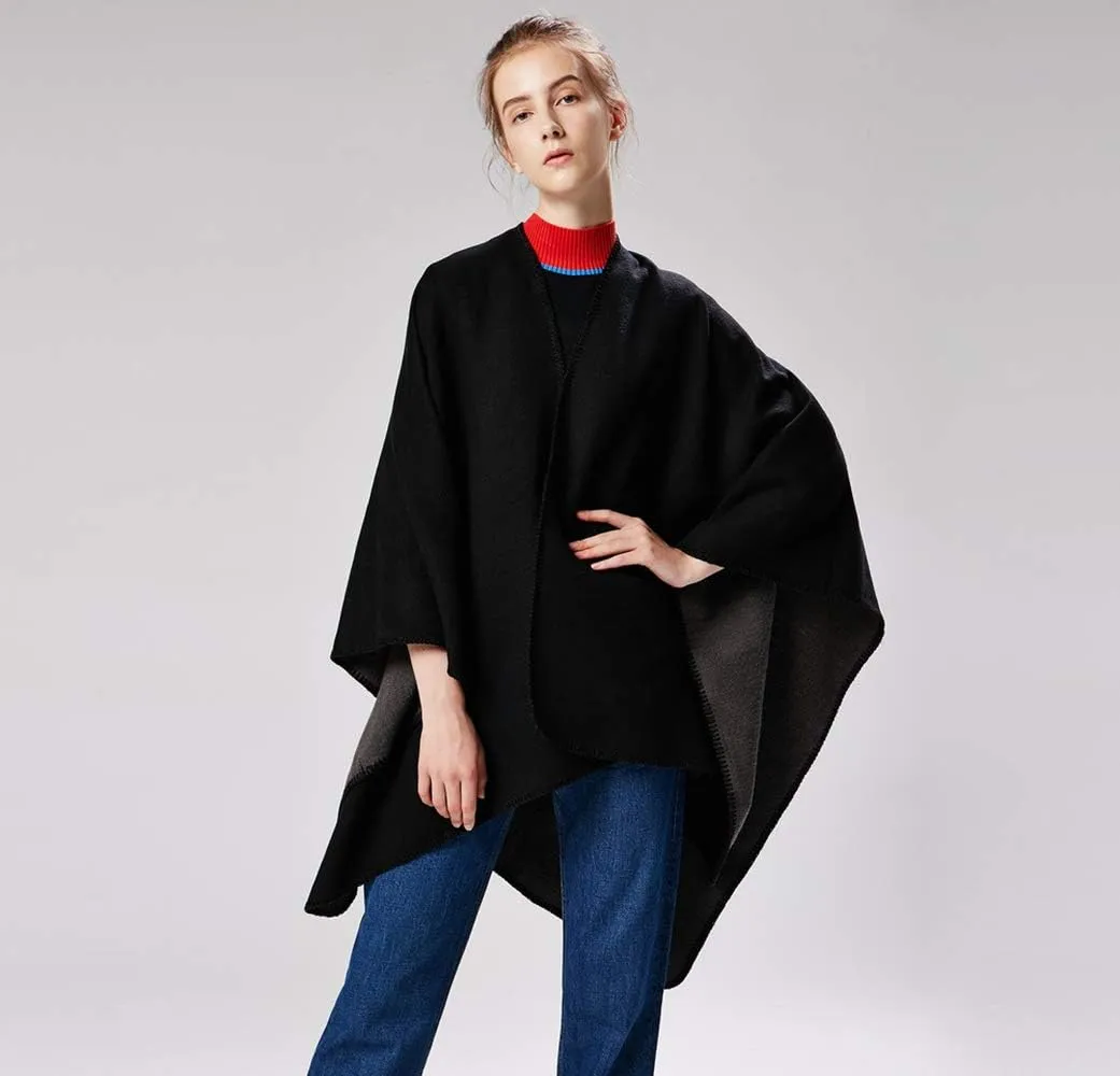 Immerguter Women's Shawl Wraps Sweater Poncho Cape for Fall Winter